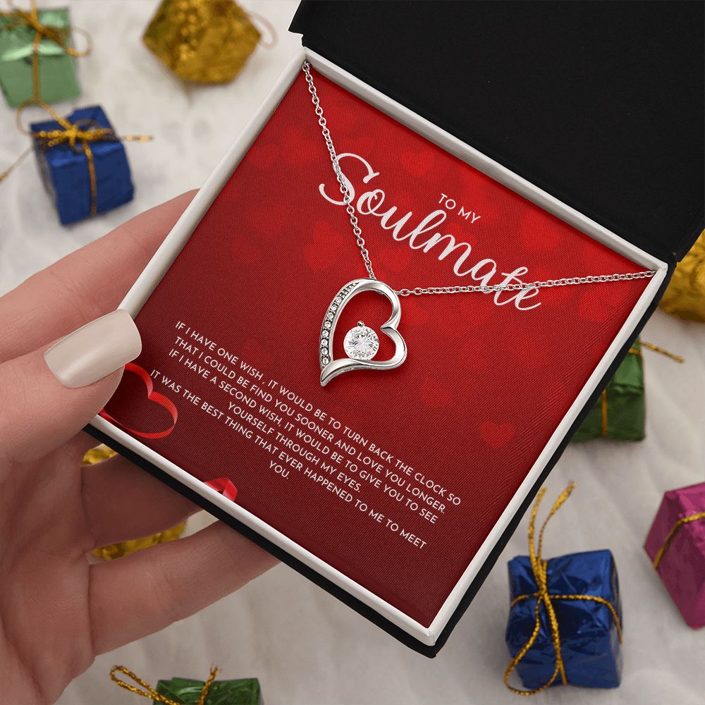 To My Soulmate Dazzling Forever Love Necklace, Perfect Valentine's Day Gift for Her
