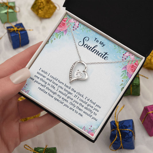 To My Soulmate Dazzling Forever Love Necklace gift set