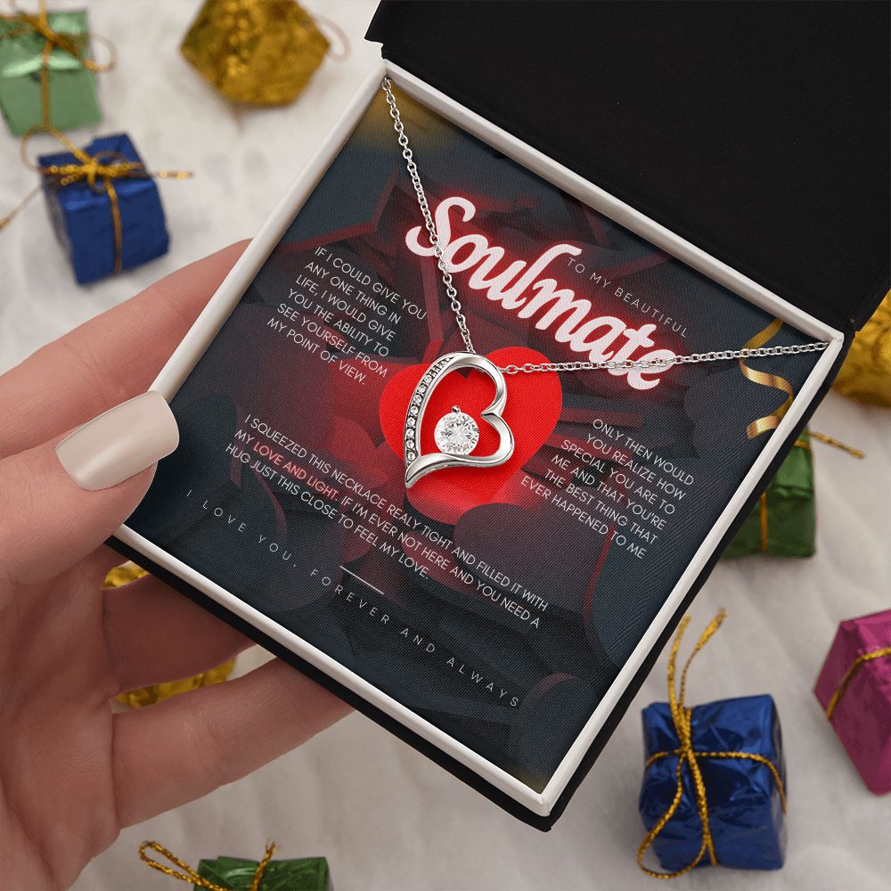 To My Beautiful Soulmate dazzling Forever Love Necklace, valentine's day gift for her