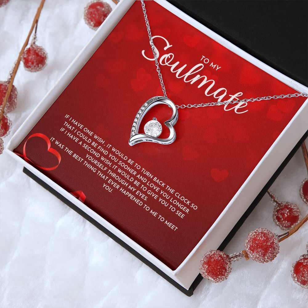 To My Soulmate Dazzling Forever Love Necklace, Perfect Valentine's Day Gift for Her