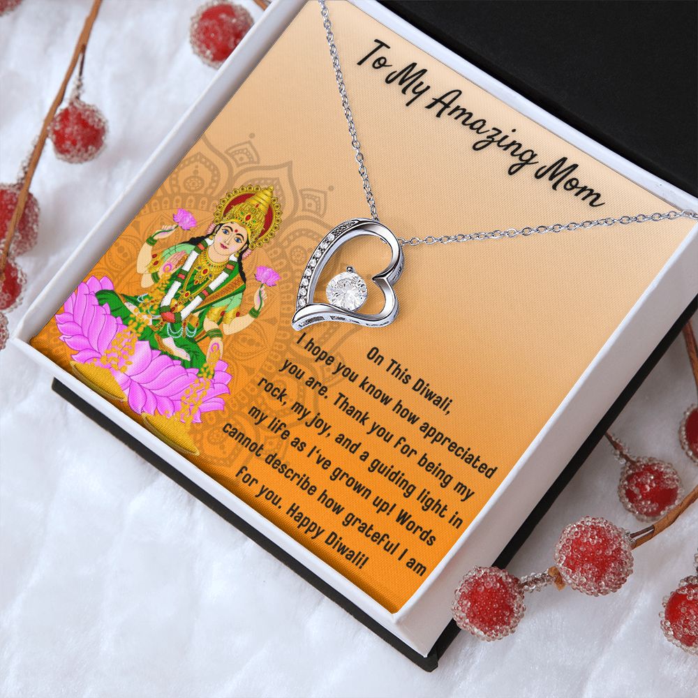 To My Amazing Mom I Forever Love You Blessed by Goddess Lakshmi Necklace Set