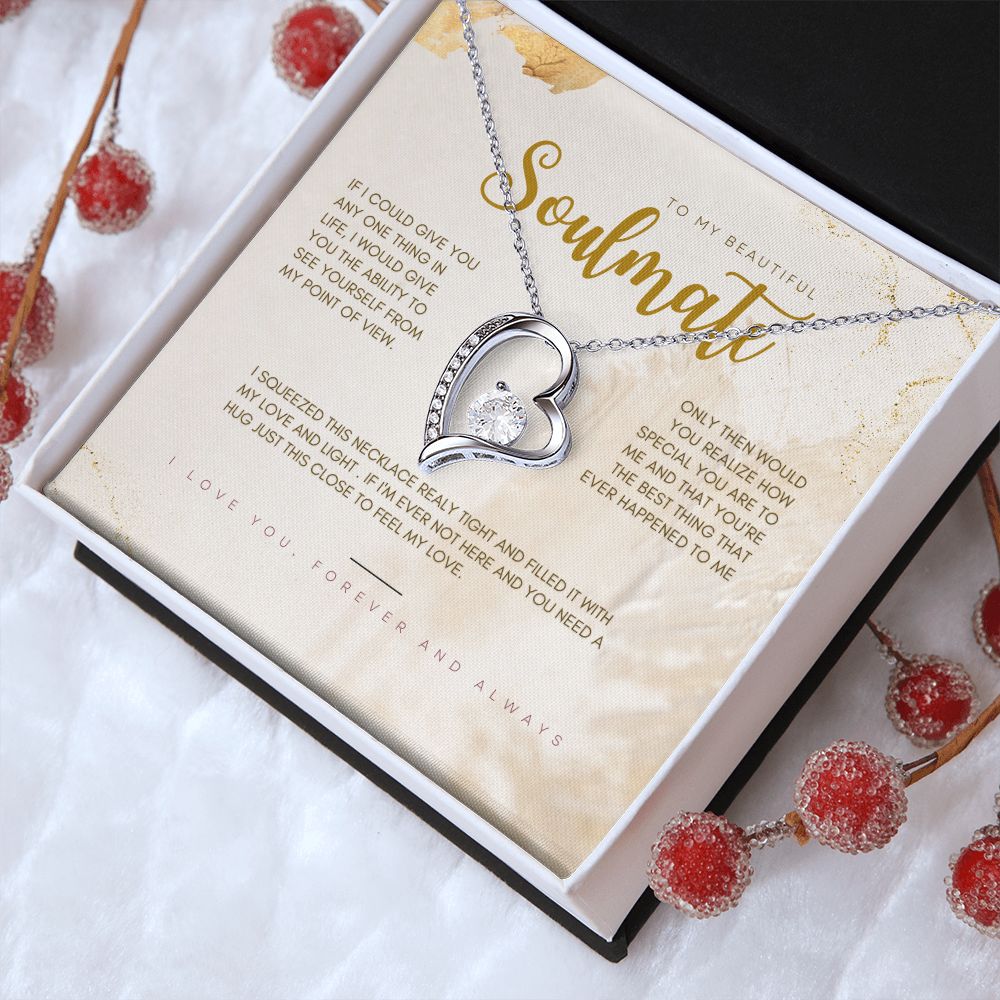 To My Beautiful Soulmate Forever Love Necklace, Valentine's Day Gift for Her