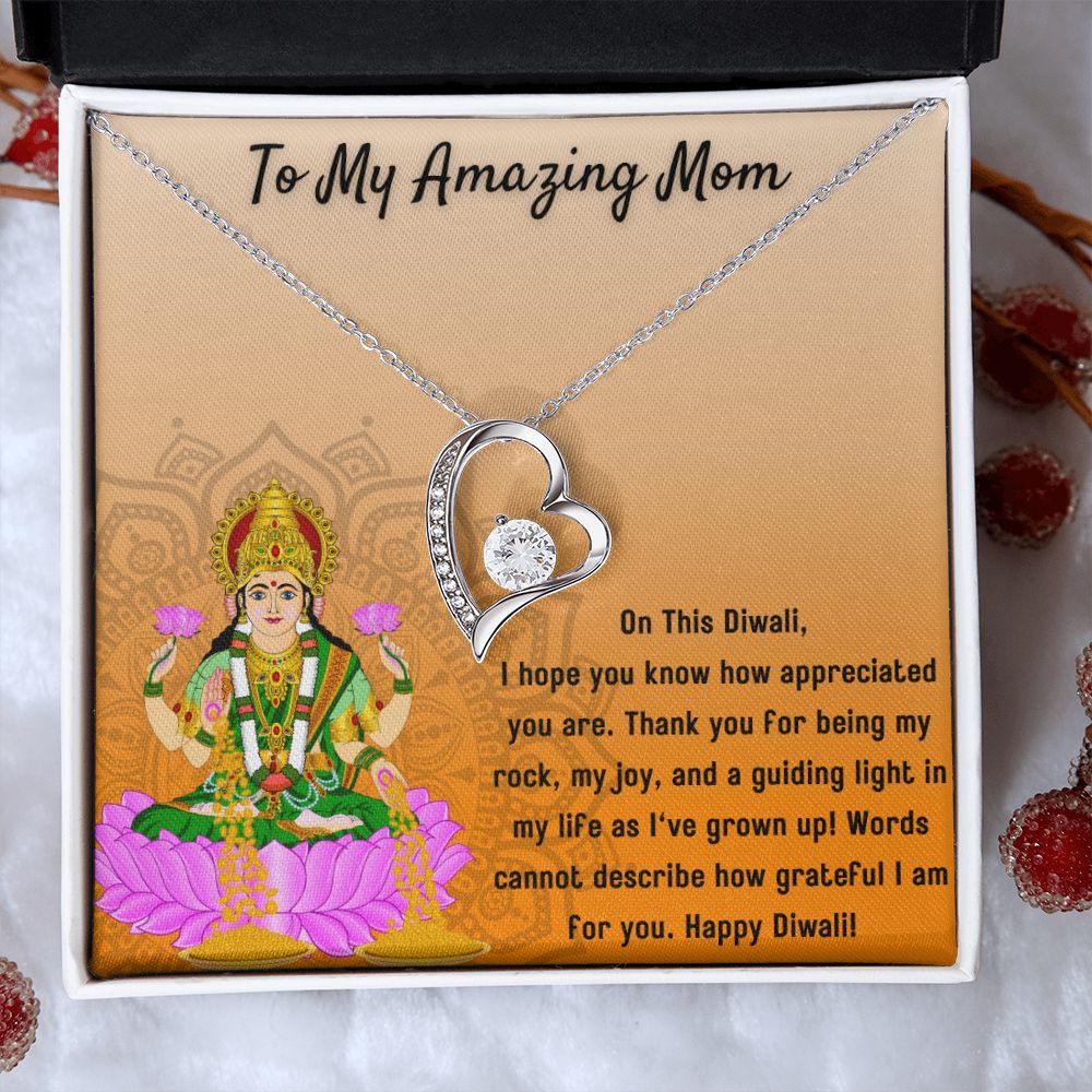 To My Amazing Mom I Forever Love You Blessed by Goddess Lakshmi Necklace Set