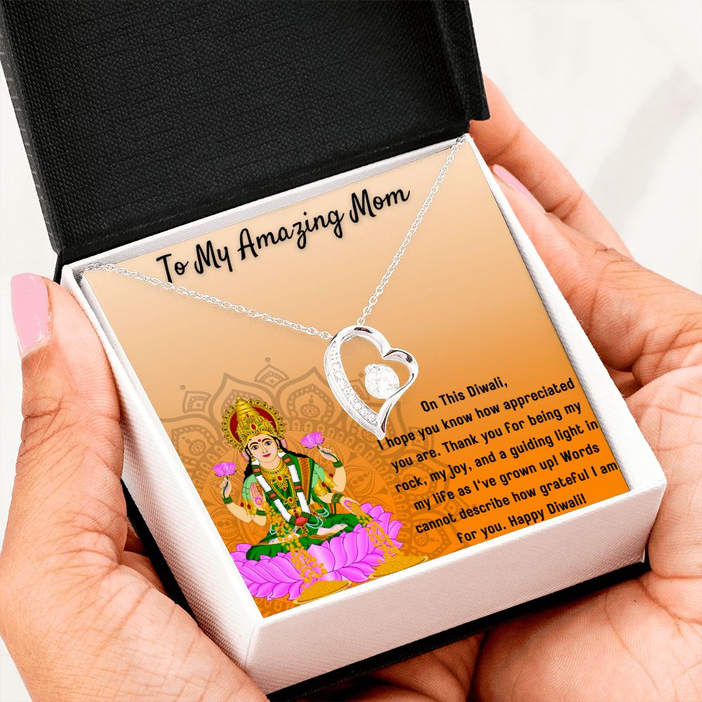 To My Amazing Mom I Forever Love You Blessed by Goddess Lakshmi Necklace Set