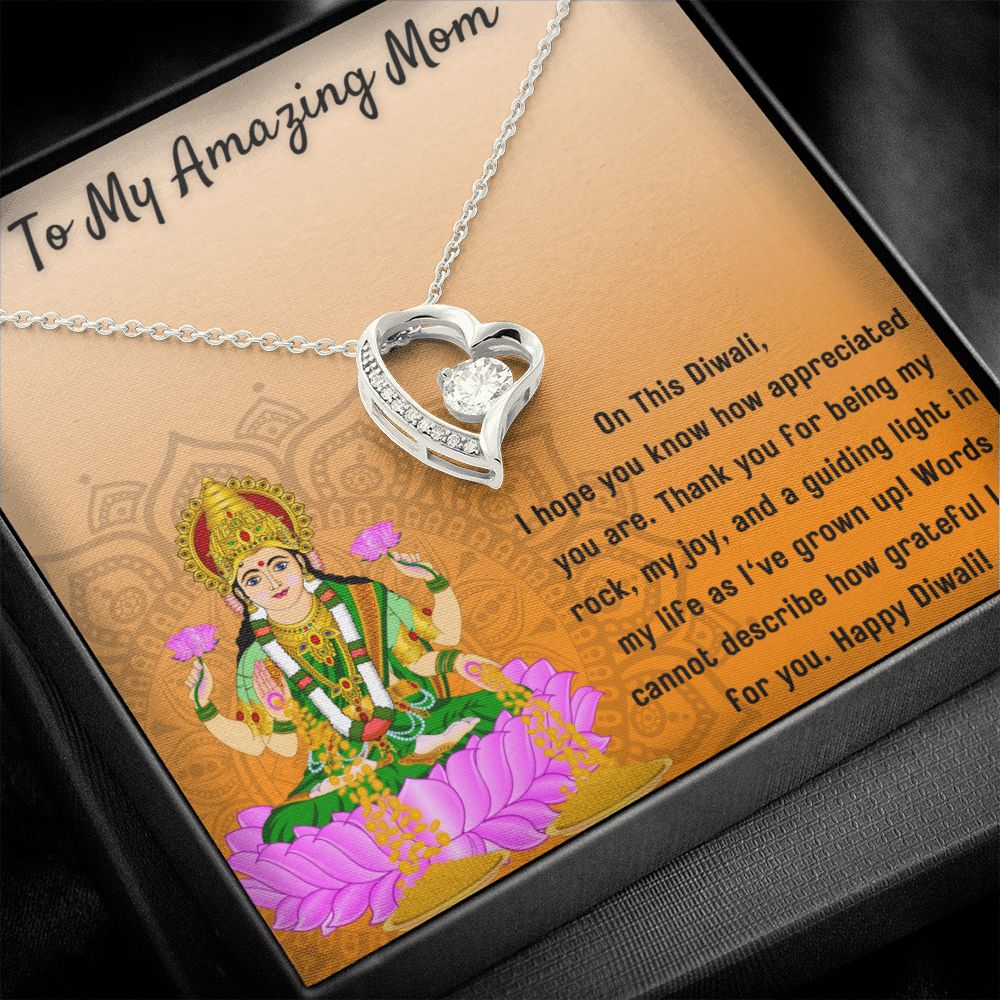 To My Amazing Mom I Forever Love You Blessed by Goddess Lakshmi Necklace Set