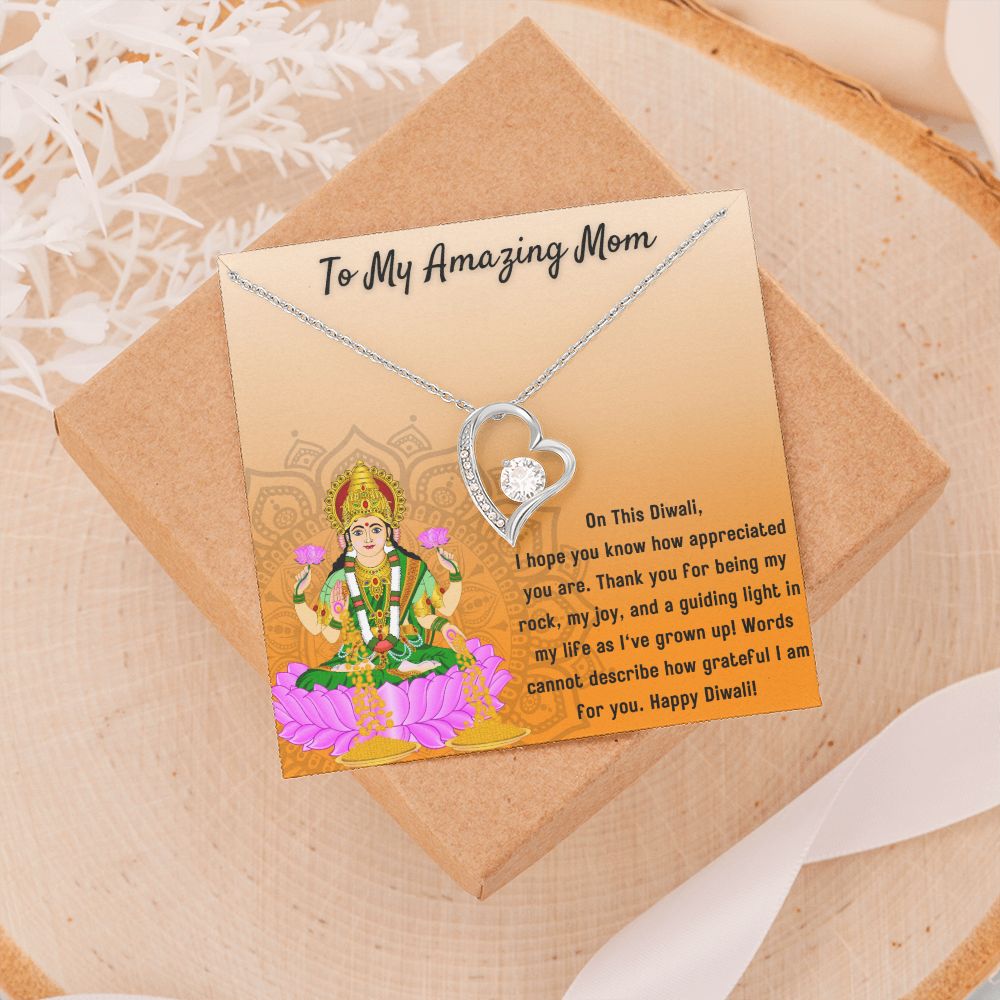 To My Amazing Mom I Forever Love You Blessed by Goddess Lakshmi Necklace Set