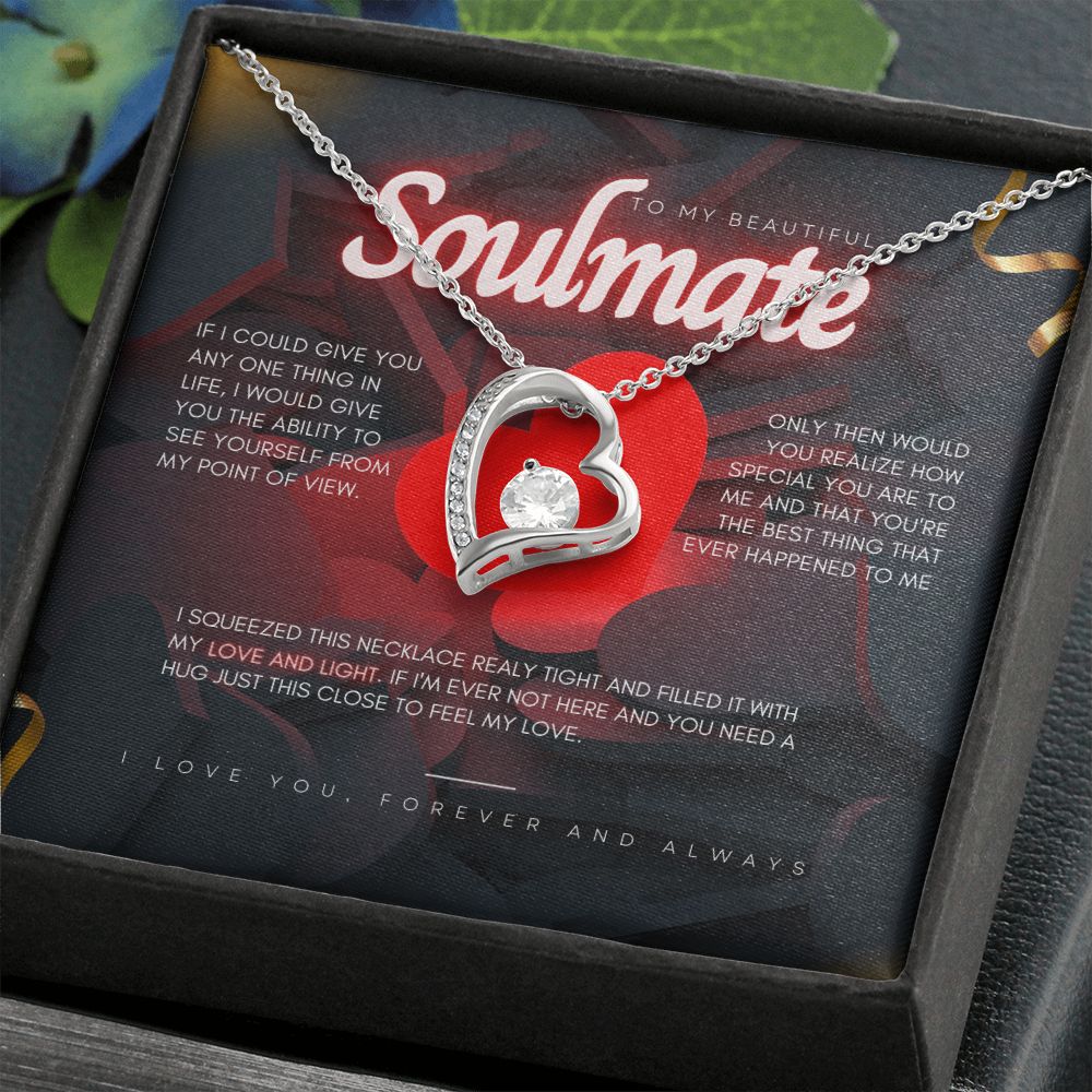 To My Beautiful Soulmate dazzling Forever Love Necklace, valentine's day gift for her