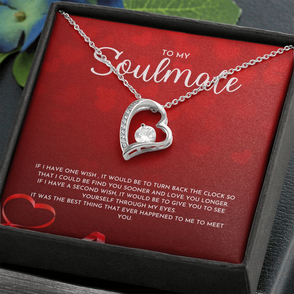 To My Soulmate Dazzling Forever Love Necklace, Perfect Valentine's Day Gift for Her