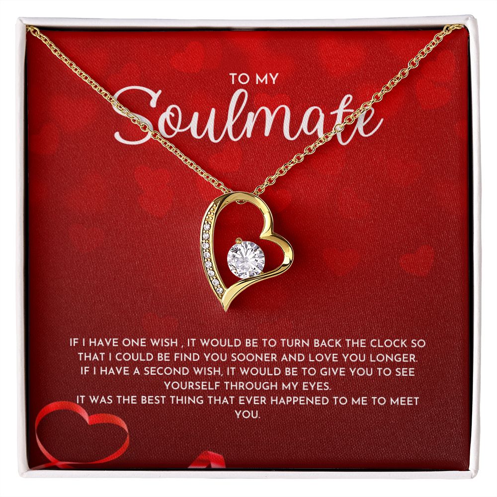 To My Soulmate Dazzling Forever Love Necklace, Perfect Valentine's Day Gift for Her