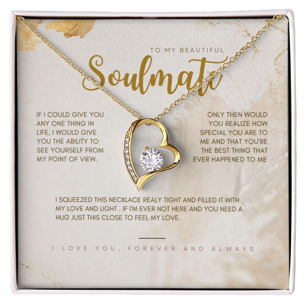 To My Beautiful Soulmate Forever Love Necklace, Valentine's Day Gift for Her