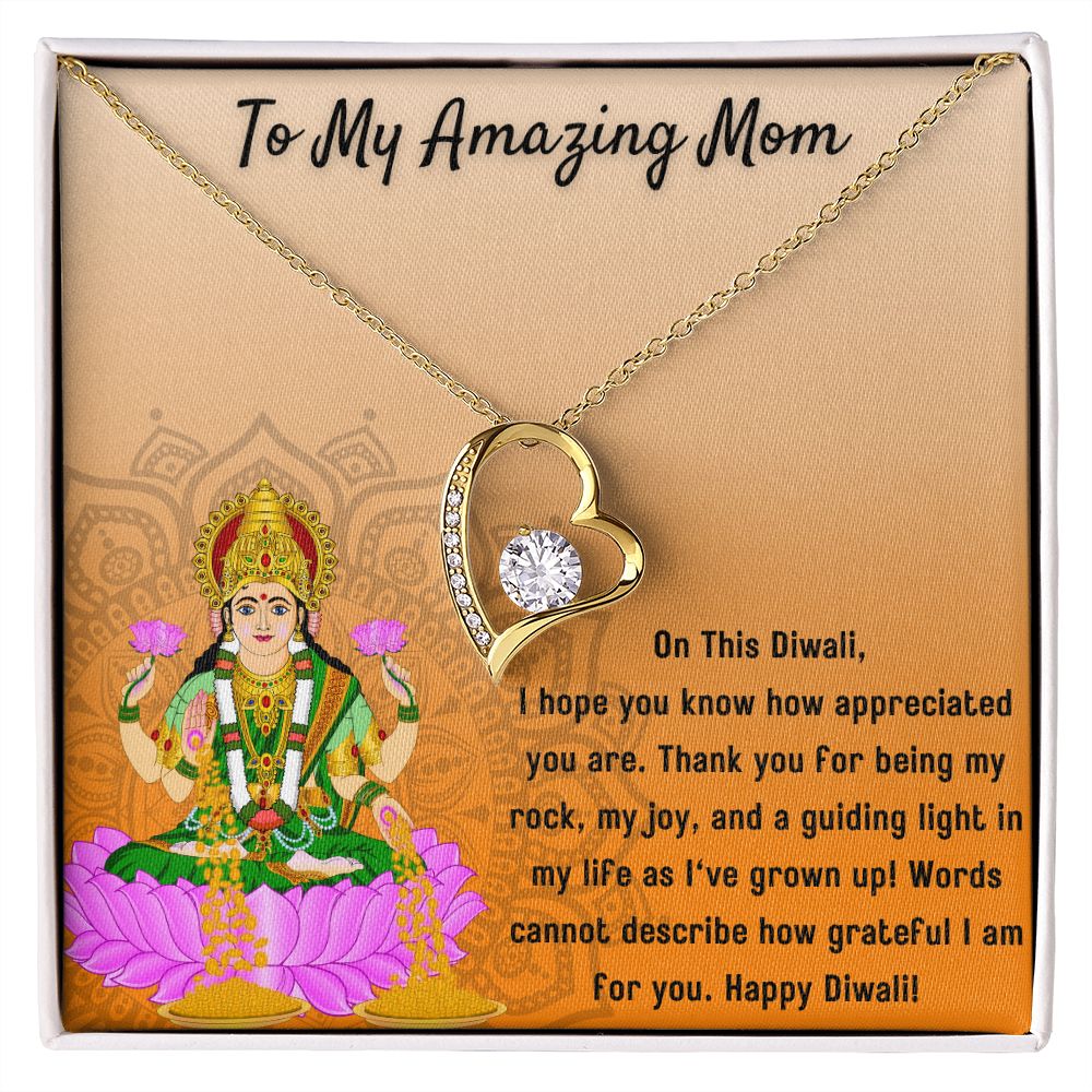 To My Amazing Mom I Forever Love You Blessed by Goddess Lakshmi Necklace Set