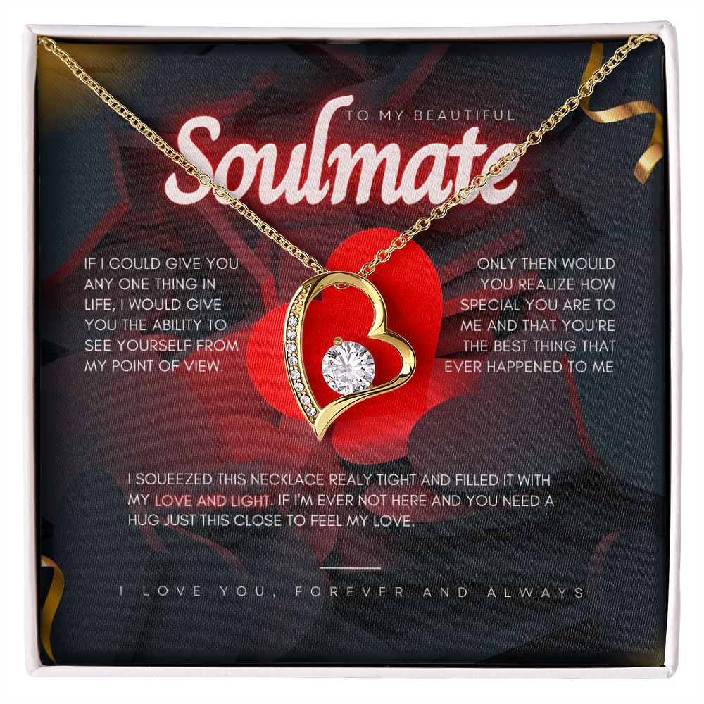 To My Beautiful Soulmate dazzling Forever Love Necklace, valentine's day gift for her