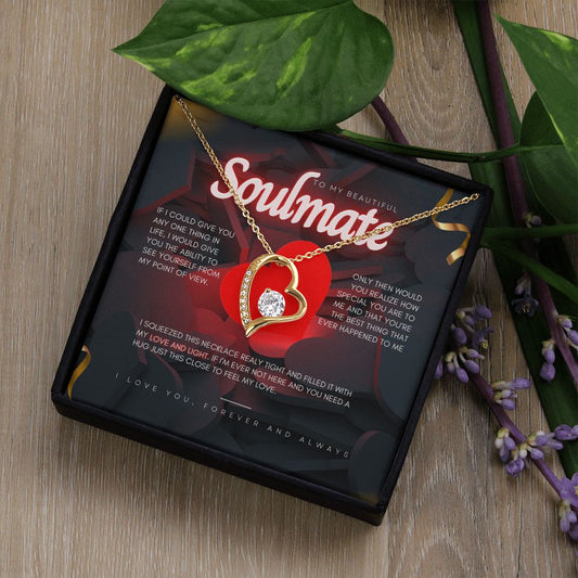 To My Beautiful Soulmate dazzling Forever Love Necklace, valentine's day gift for her