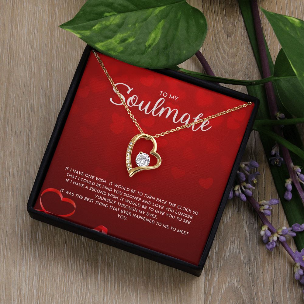 To My Soulmate Dazzling Forever Love Necklace, Perfect Valentine's Day Gift for Her