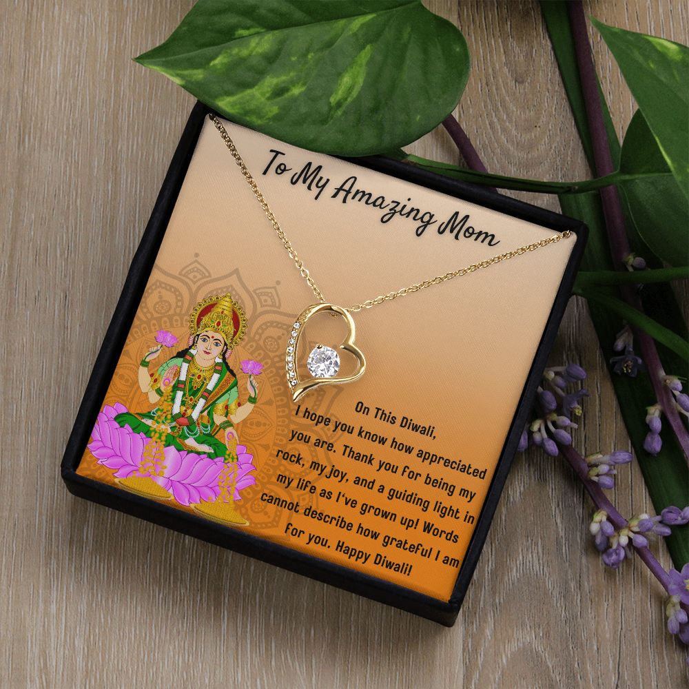 To My Amazing Mom I Forever Love You Blessed by Goddess Lakshmi Necklace Set