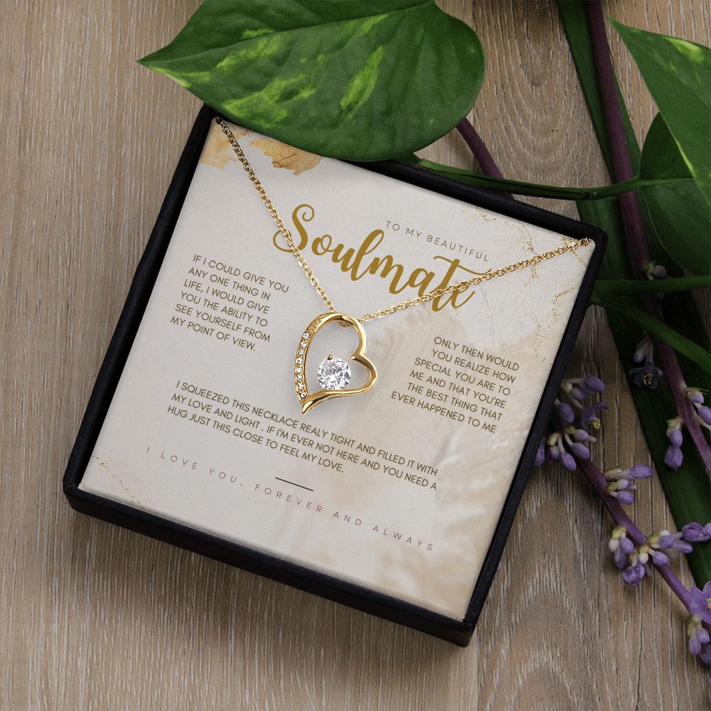 To My Beautiful Soulmate Forever Love Necklace, Valentine's Day Gift for Her