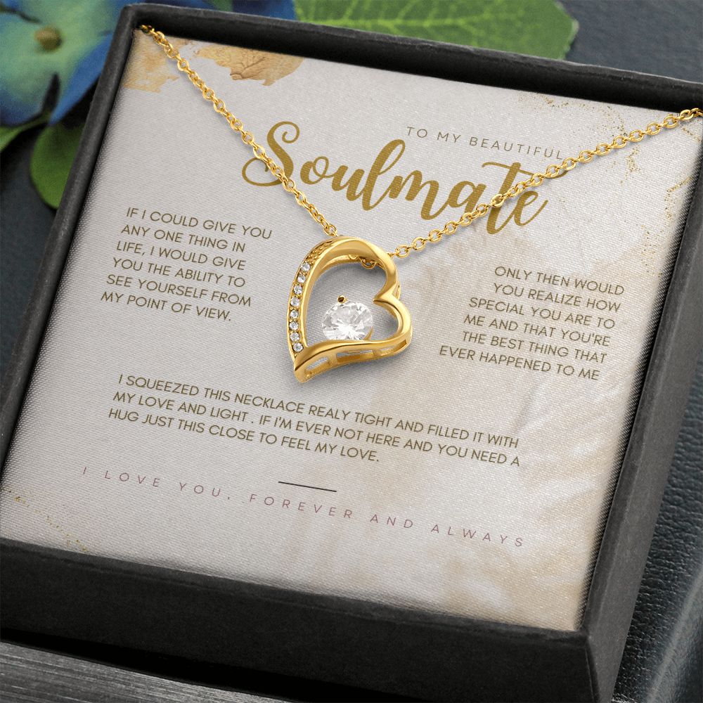 To My Beautiful Soulmate Forever Love Necklace, Valentine's Day Gift for Her