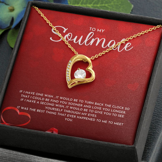 To My Soulmate Dazzling Forever Love Necklace, Perfect Valentine's Day Gift for Her
