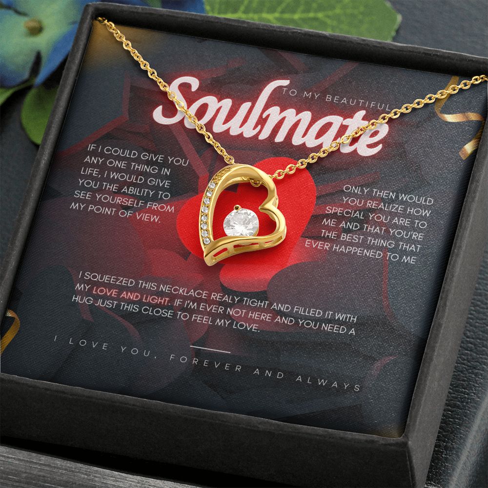 To My Beautiful Soulmate dazzling Forever Love Necklace, valentine's day gift for her