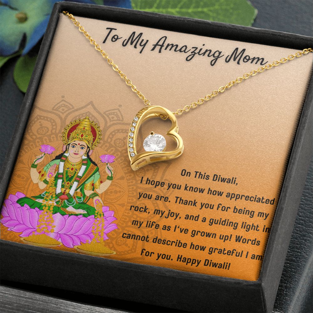 To My Amazing Mom I Forever Love You Blessed by Goddess Lakshmi Necklace Set
