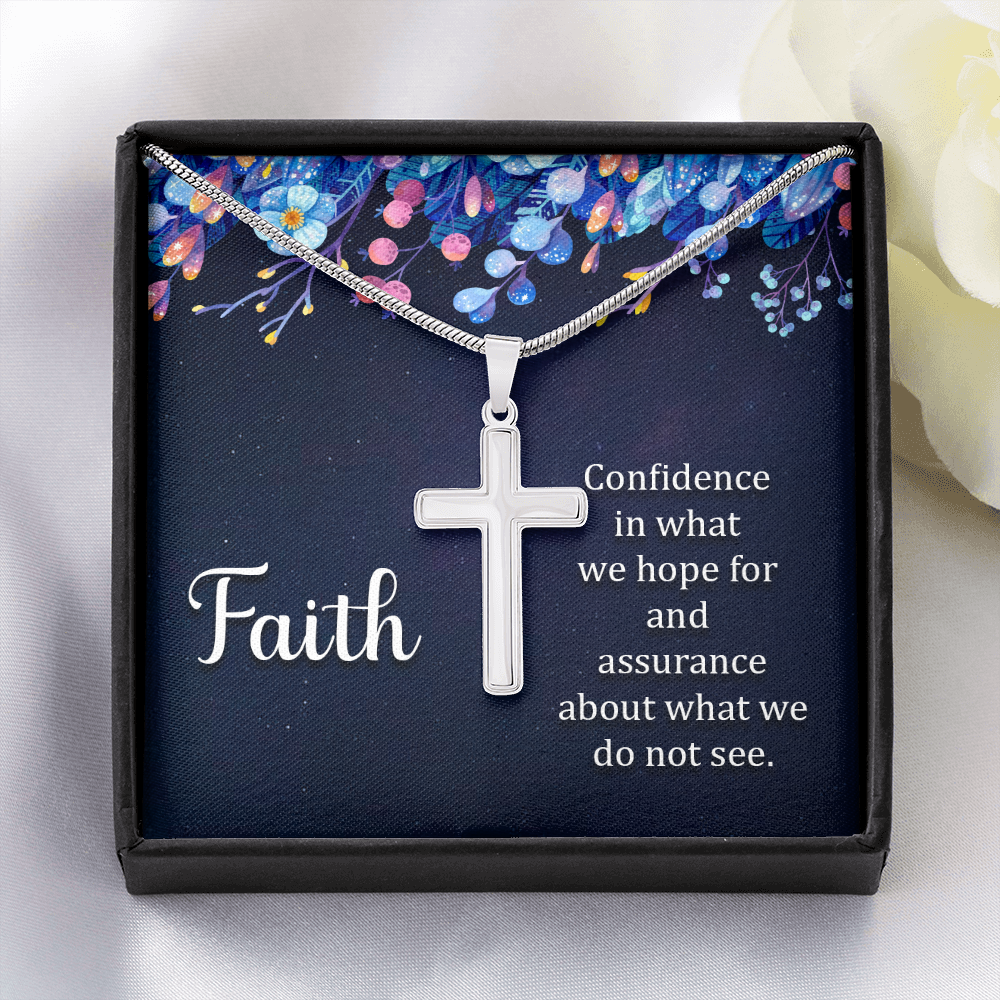 Stainless Cross Necklace w/ Faith