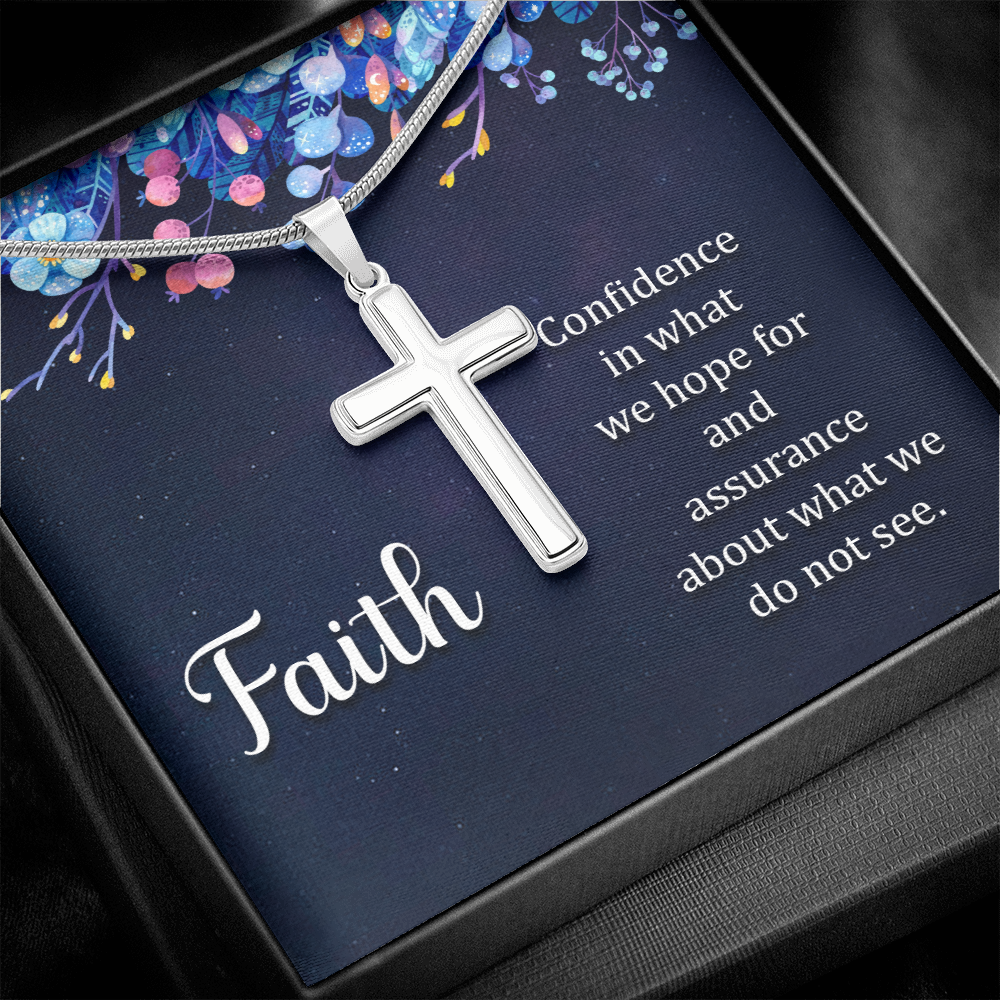 Stainless Cross Necklace w/ Faith