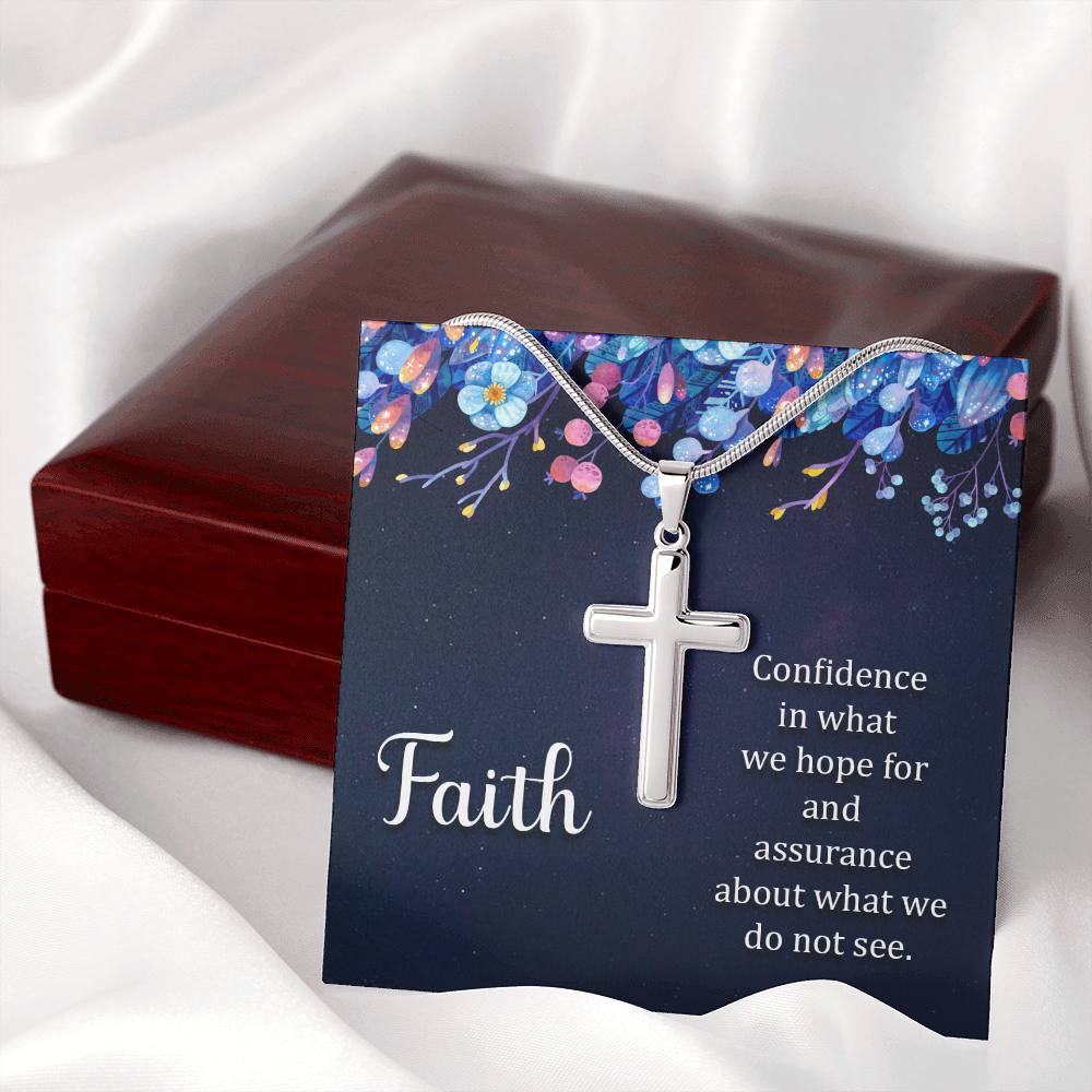 Stainless Cross Necklace w/ Faith