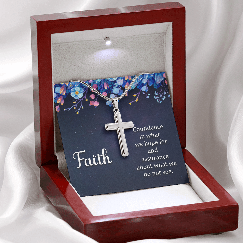Stainless Cross Necklace w/ Faith