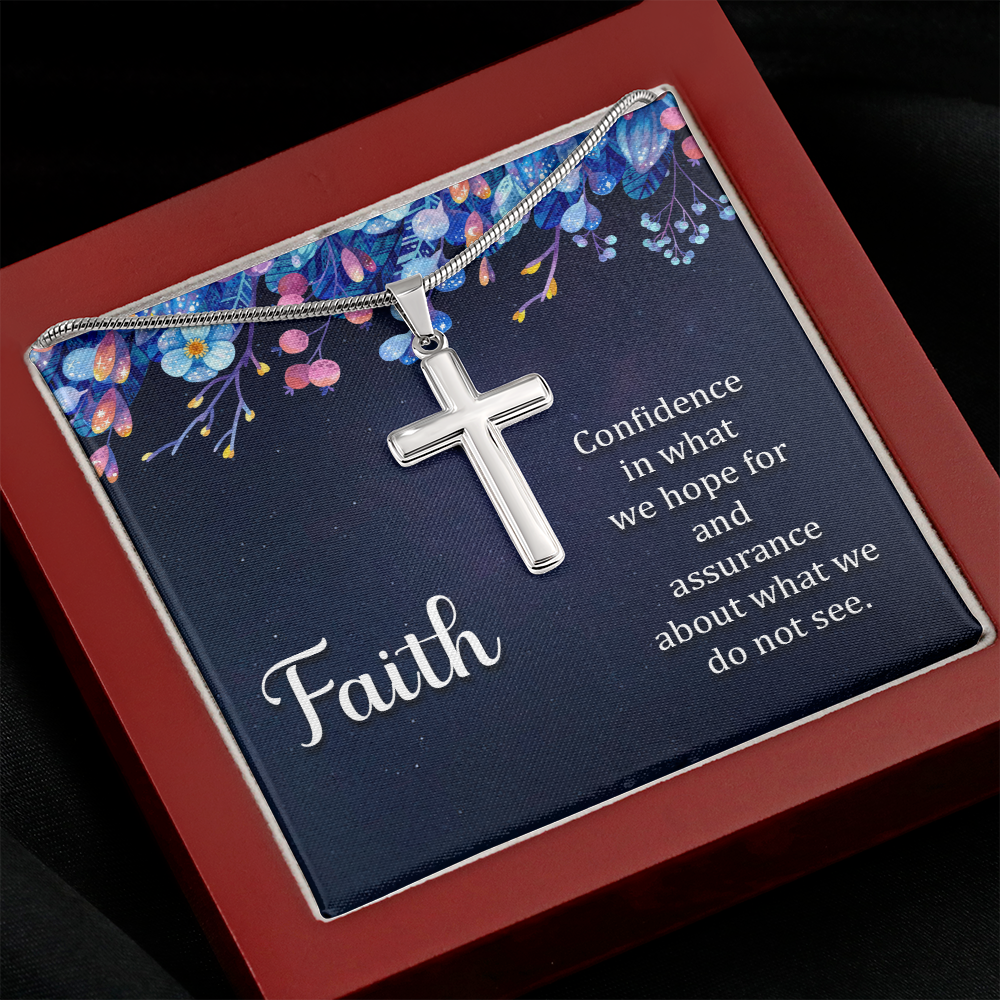 Stainless Cross Necklace w/ Faith