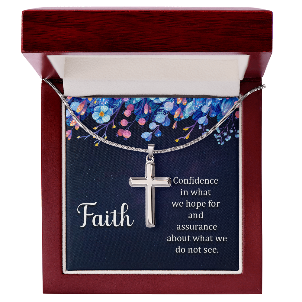 Stainless Cross Necklace w/ Faith