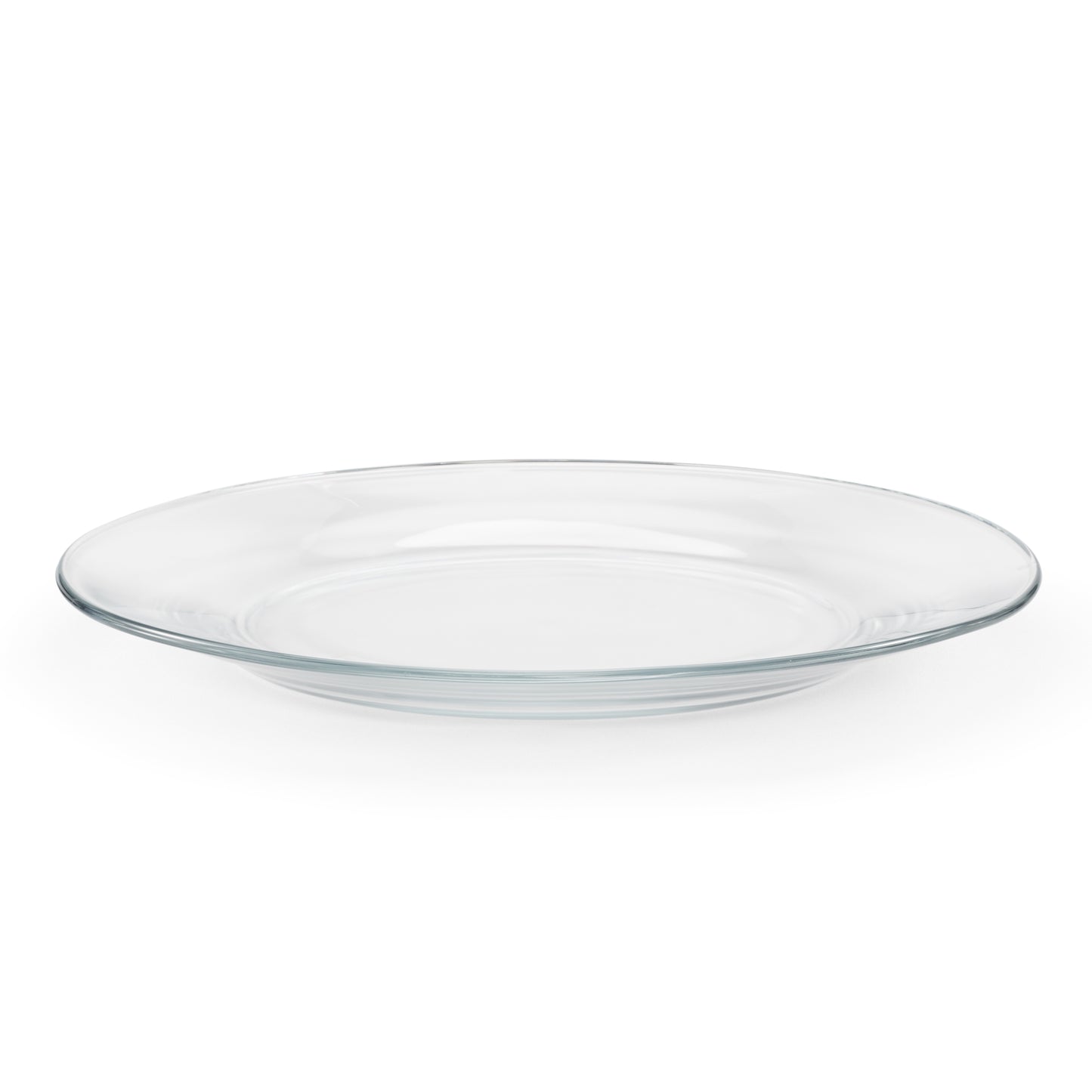 Set of 12 Round Glass Dinner Plates