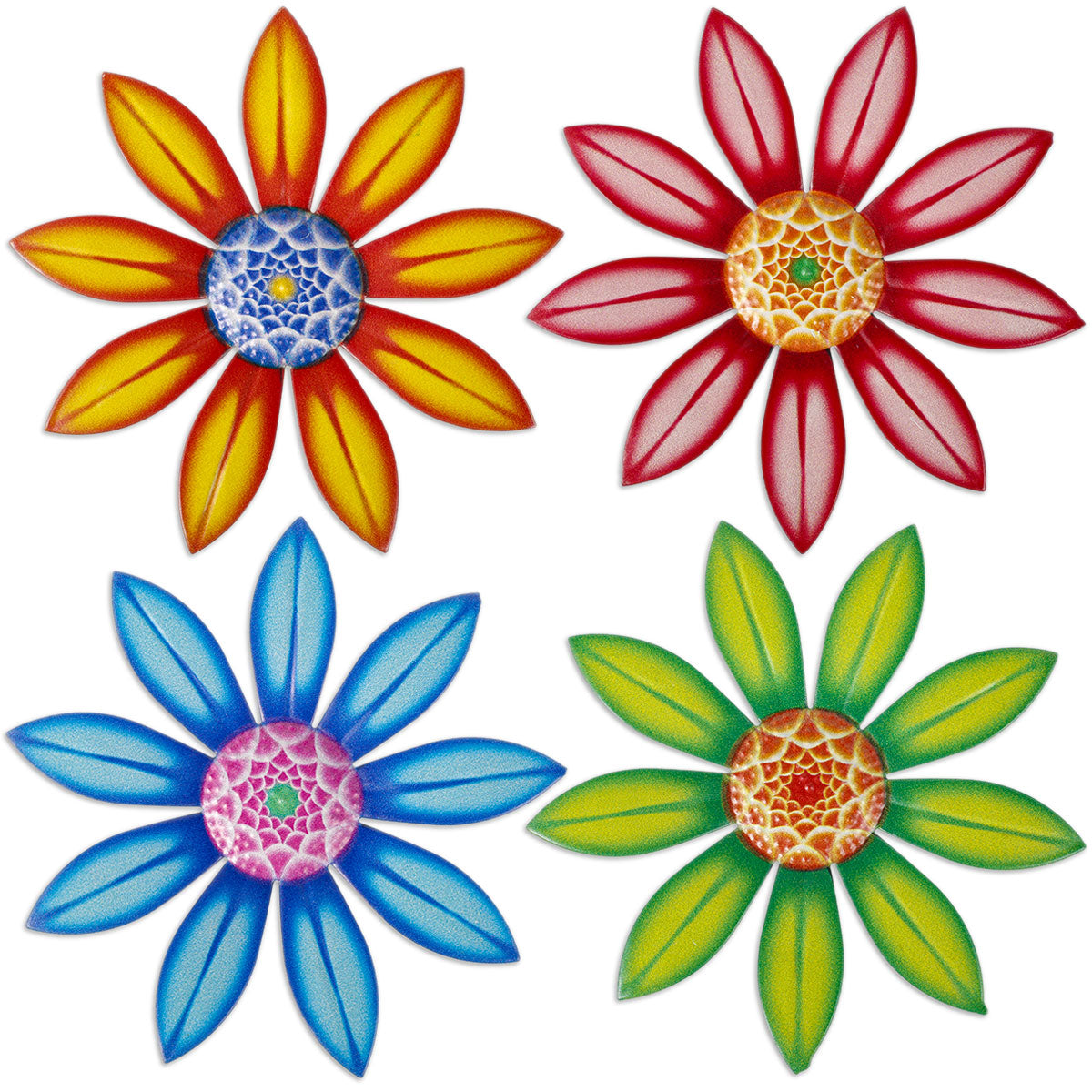 4pcs Metal Flower Wall Decoration