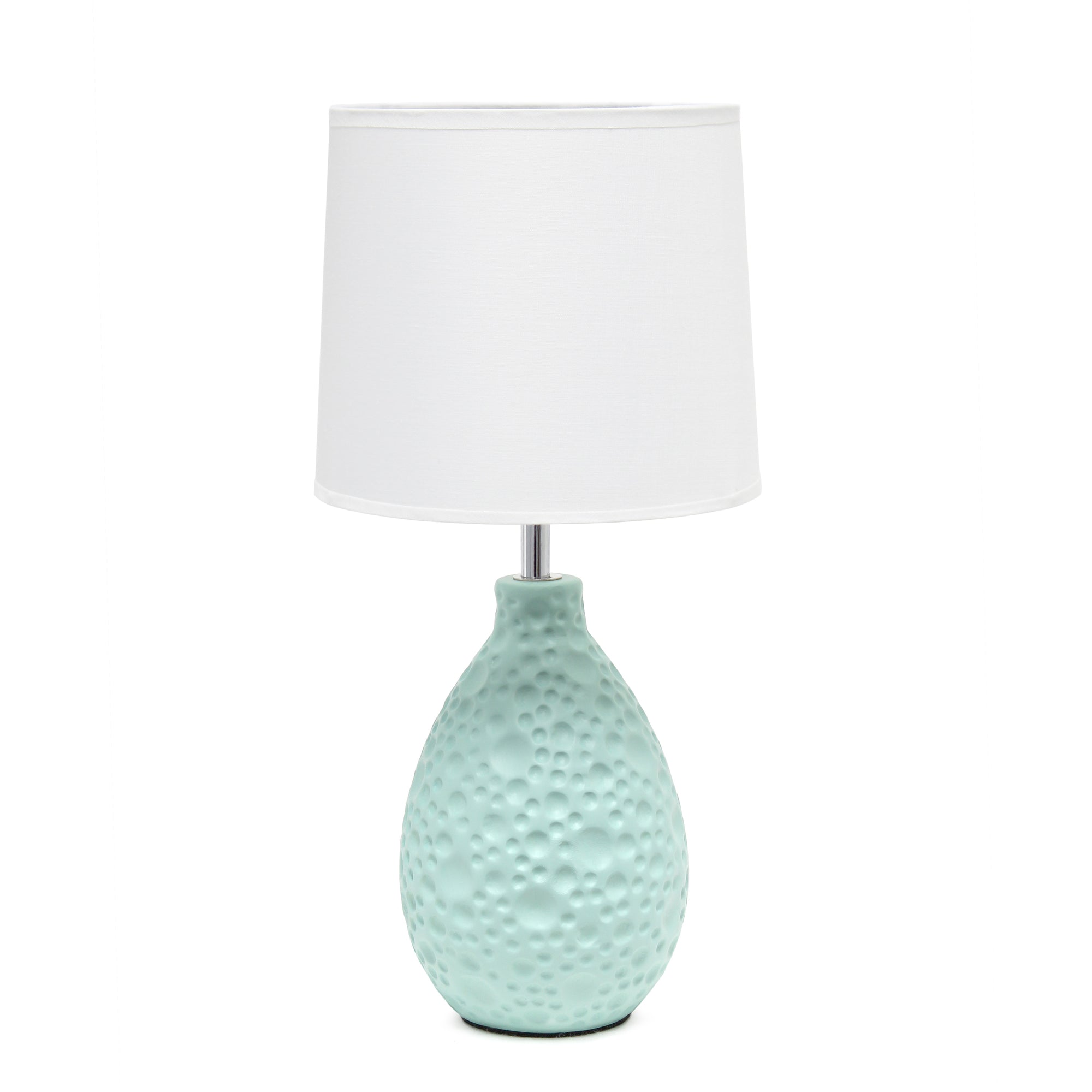 Textured Stucco Ceramic Oval Table Lamp