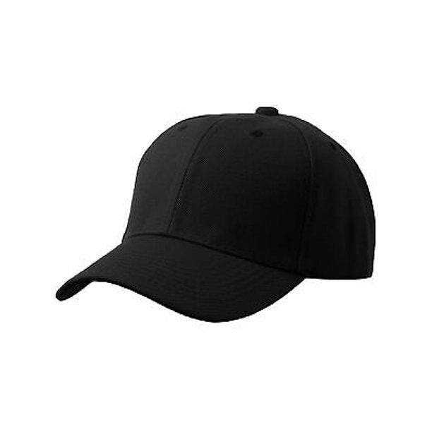 Men's Plain Baseball Cap Adjustable Curved Visor Hat-3P Black Charcoal Navy