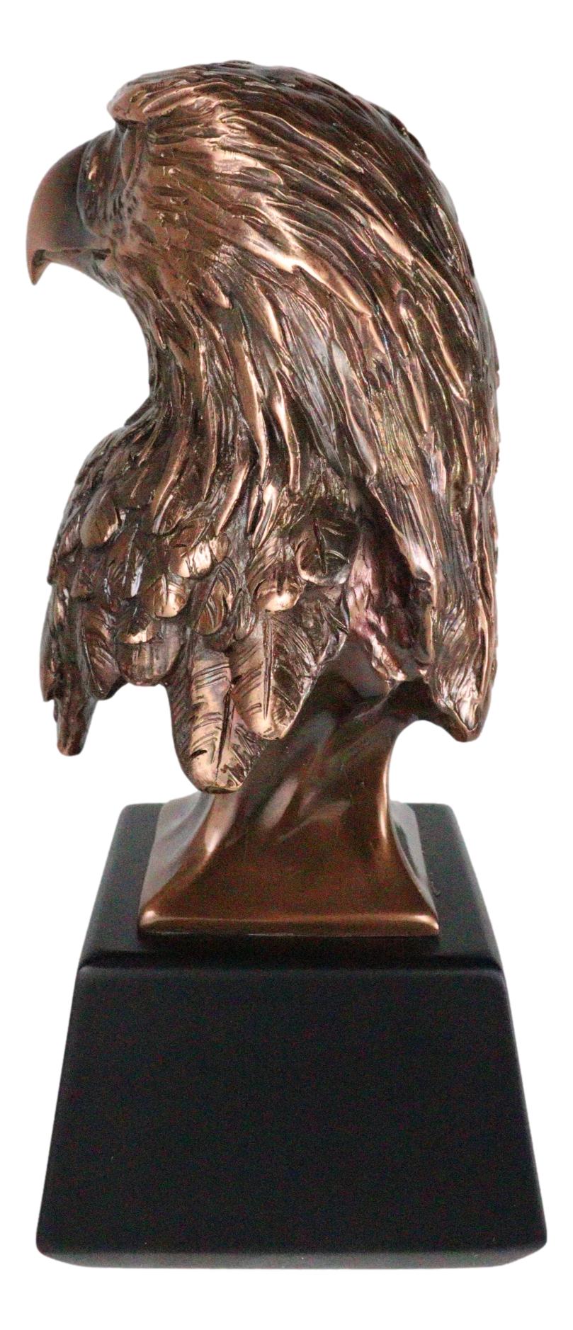 8.25"H Majestic Royal Bald Eagle Stoic Head Bust Taxidermy Figurine