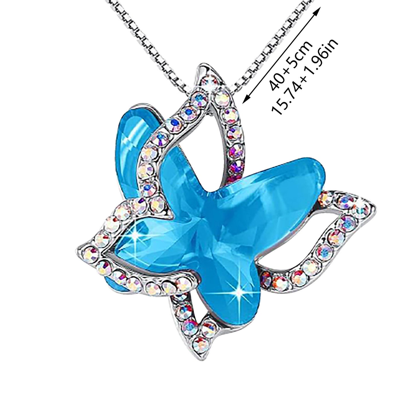 Crystal Butterfly Necklace for Women