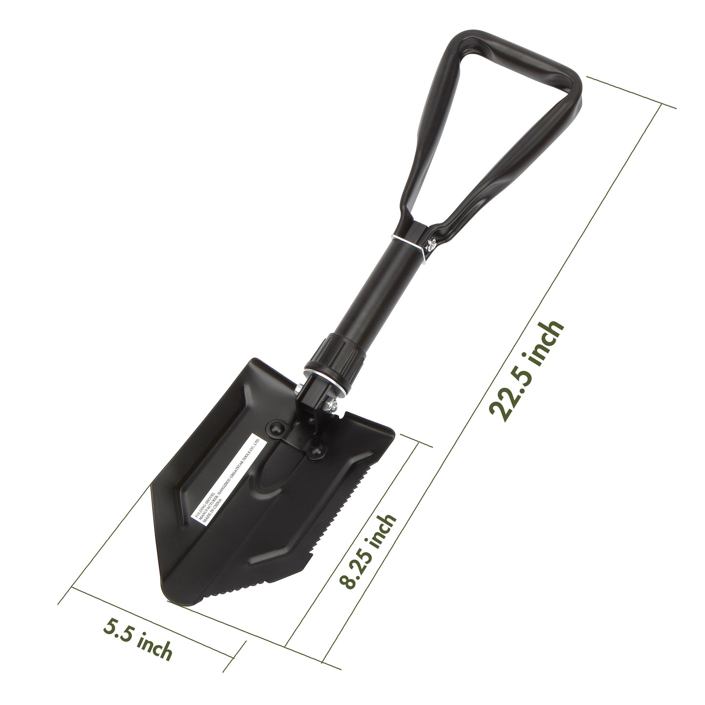 Heavy Duty Steel Folding Shovel, Black