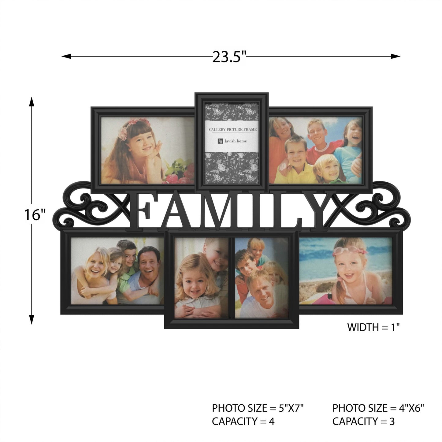 Home Family Collage Picture Frame w/ 7 Openings