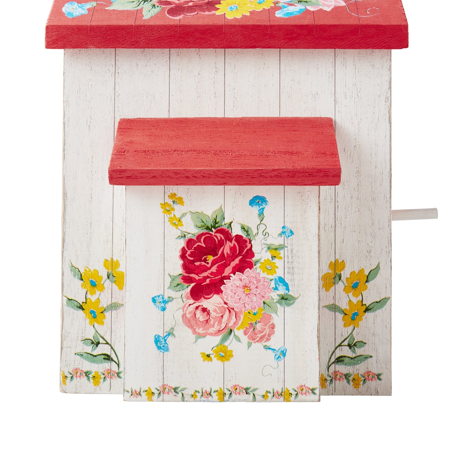 Multi-Color Sweet Rose Wood Birdhouse w/ Removable Roof