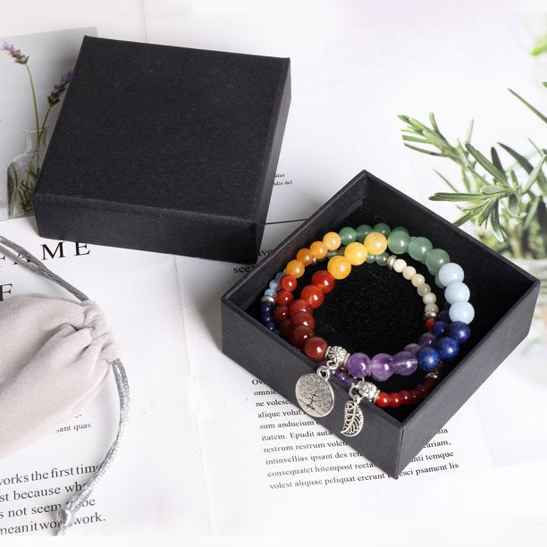 3 Sets Stackable Stretch Bracelets Multi-color Boho Jewelry Hippie Bracelets Bohemian Bracelet Set