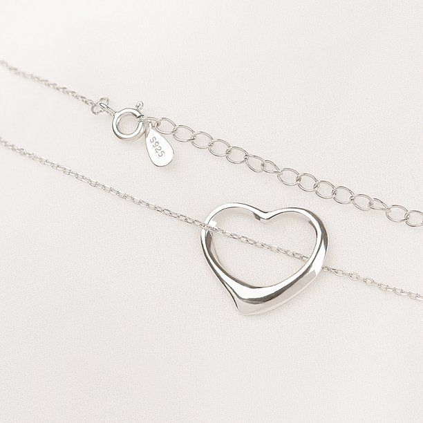 925 Sterling Silver Heart Necklace Gift for Mother's Day Card Gift