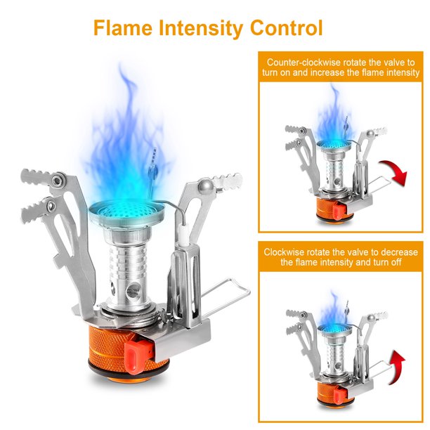 Portable Camping Stove Mini Foldable Outdoor Furnace Cooking Piezo Ignition 1Burner