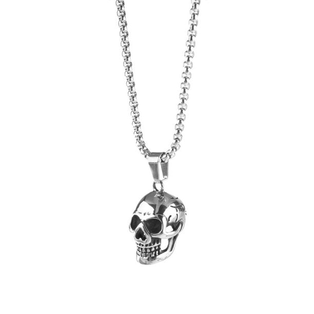 Devil Skull Punk Necklace Stainless Steel Gothic fpr Men/Women-Silver