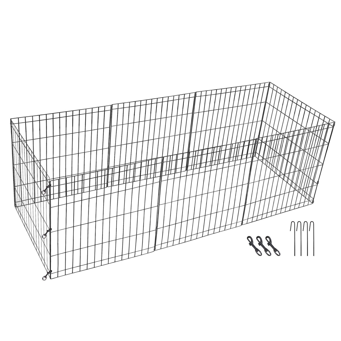 24'' Foldable Metal Exercise Dog Pet Playpen Fence Barrier - 8 Panels