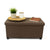 Rectangular Brown Storage Fabric Ottoman Bench