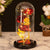 Rose Light Up Beauty & The Beast Rose Enchanted Rose in Glass Dome for Her, Red