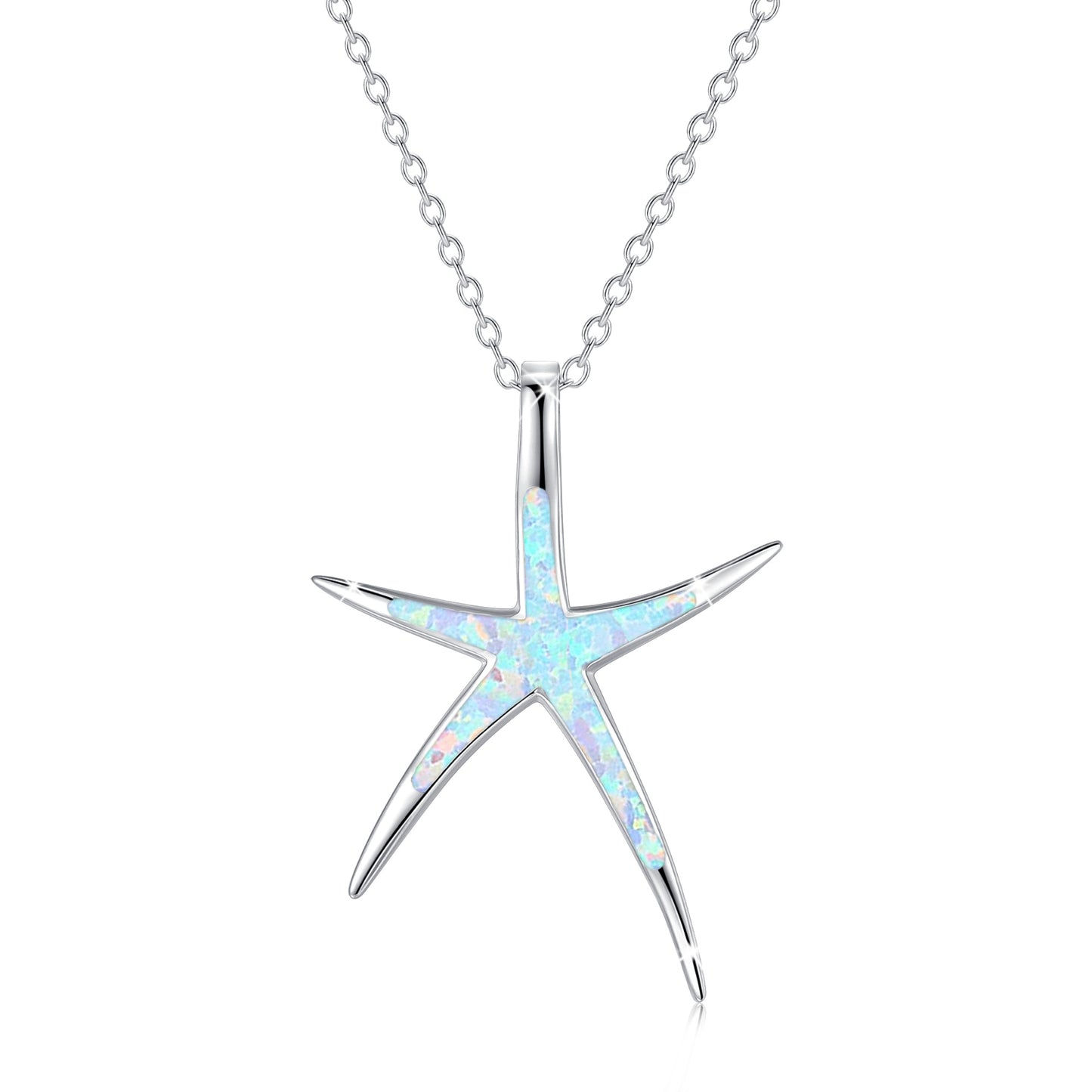 Opal Starfish Necklace Jewelry for Women