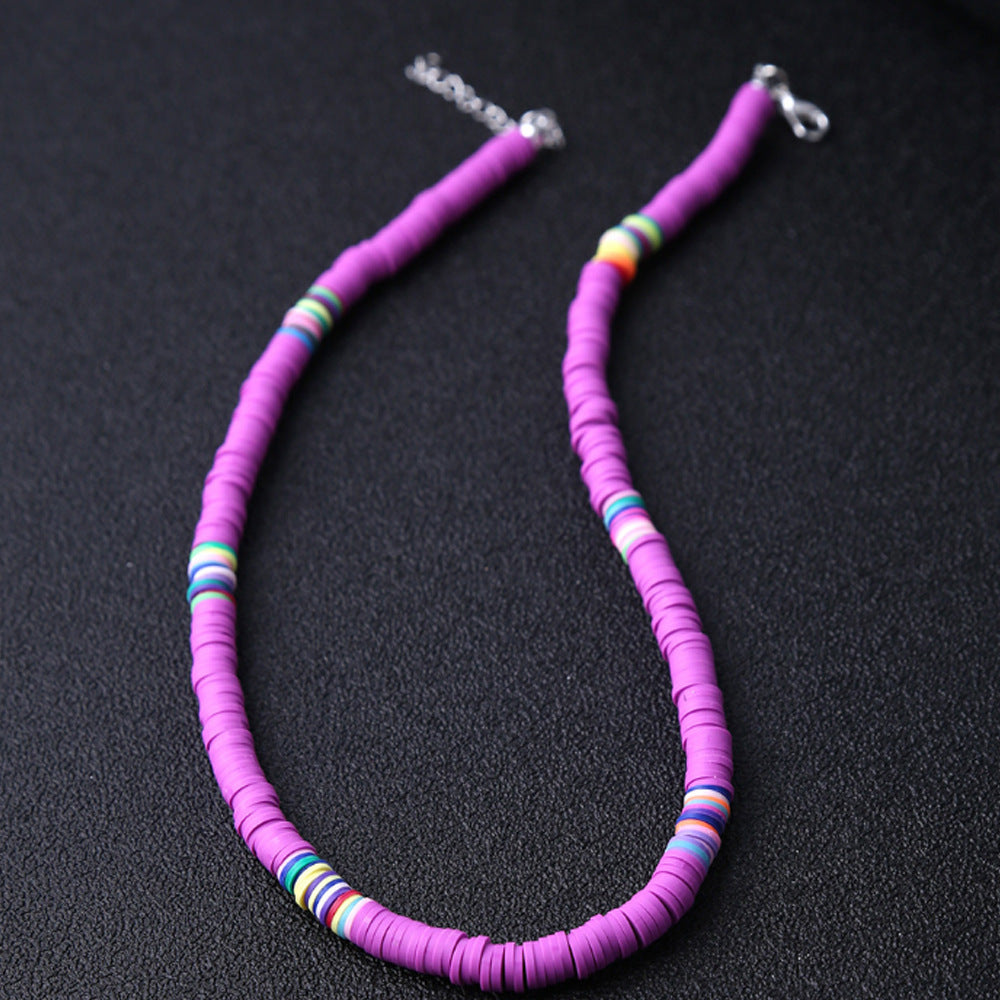 Polymer Summer Colorful Clay Choker Necklace For Men/ Women