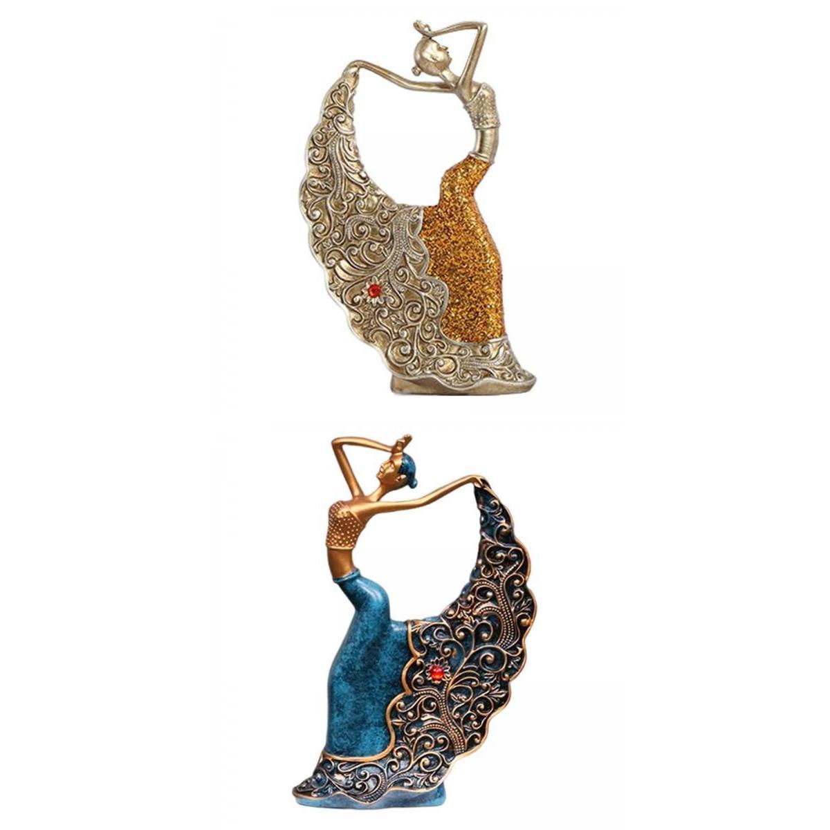 2x Peacock Dancer Figurine for Home Decoration