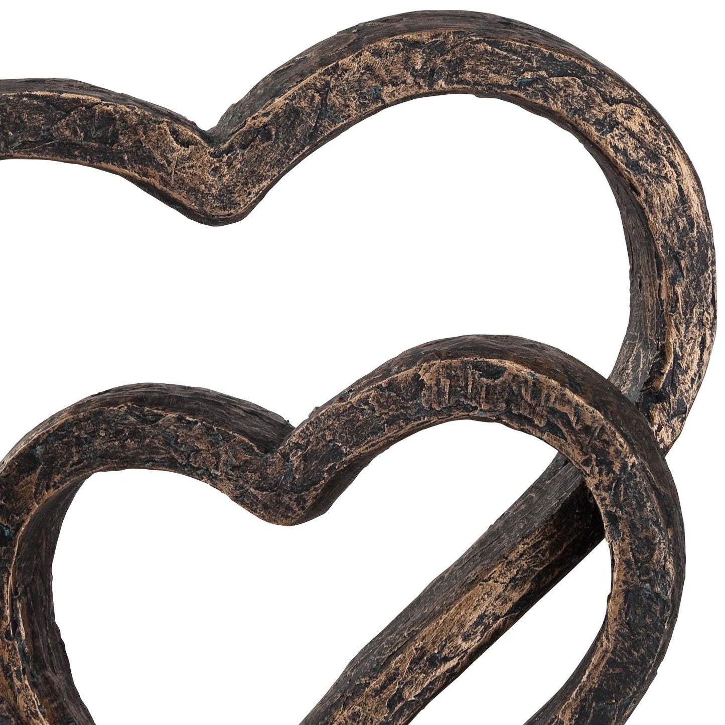 Interlocking Hearts 11 3/4" High Bronze Finish Sculpture